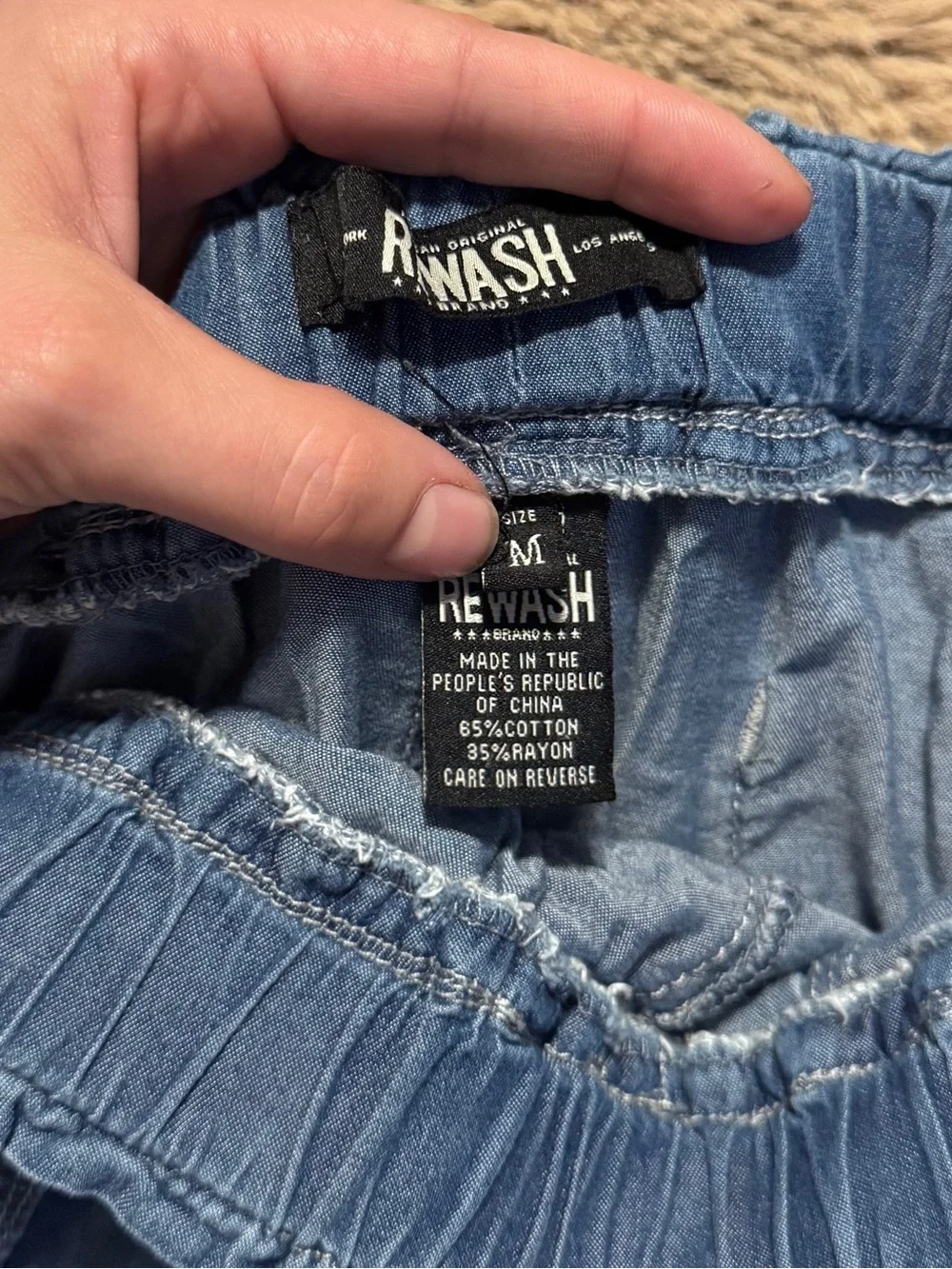 Rewash Drawstring Pants in Denim Blue